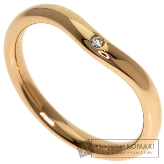 TIFFANY&Co. Curved Band 1P Diamond Ring K18 Pink Gold Ladies [Used]