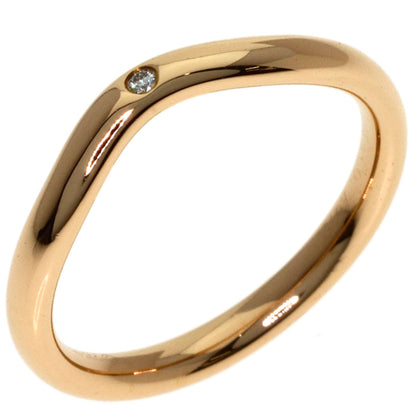 TIFFANY&Co. Curved Band 1P Diamond Ring K18 Pink Gold Ladies [Used]