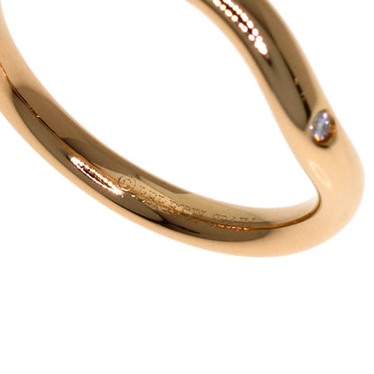 TIFFANY&Co. Curved Band 1P Diamond Ring K18 Pink Gold Ladies [Used]