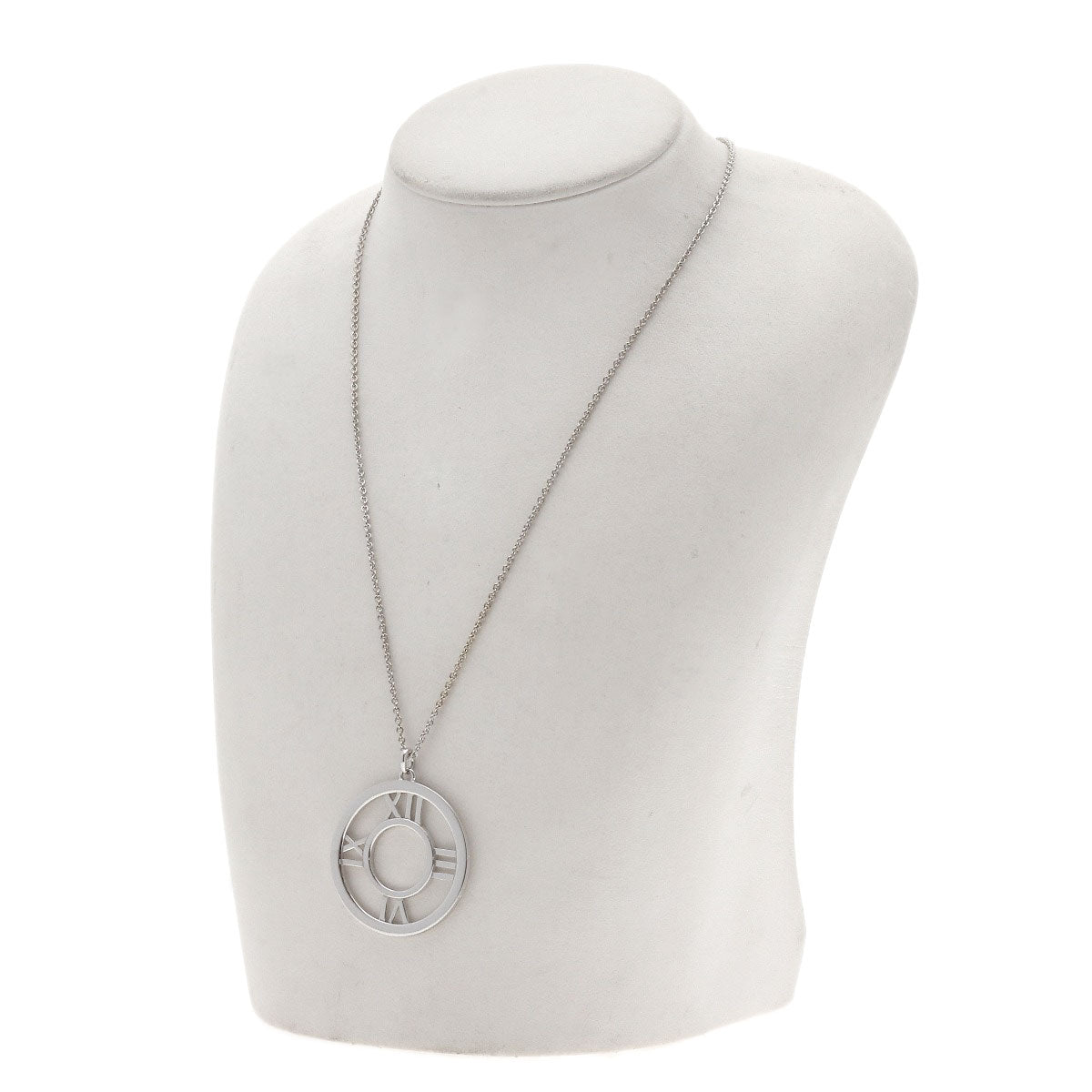 TIFFANY&Co. Atlas Open Medallion Necklace K18 White Gold Ladies [Used]