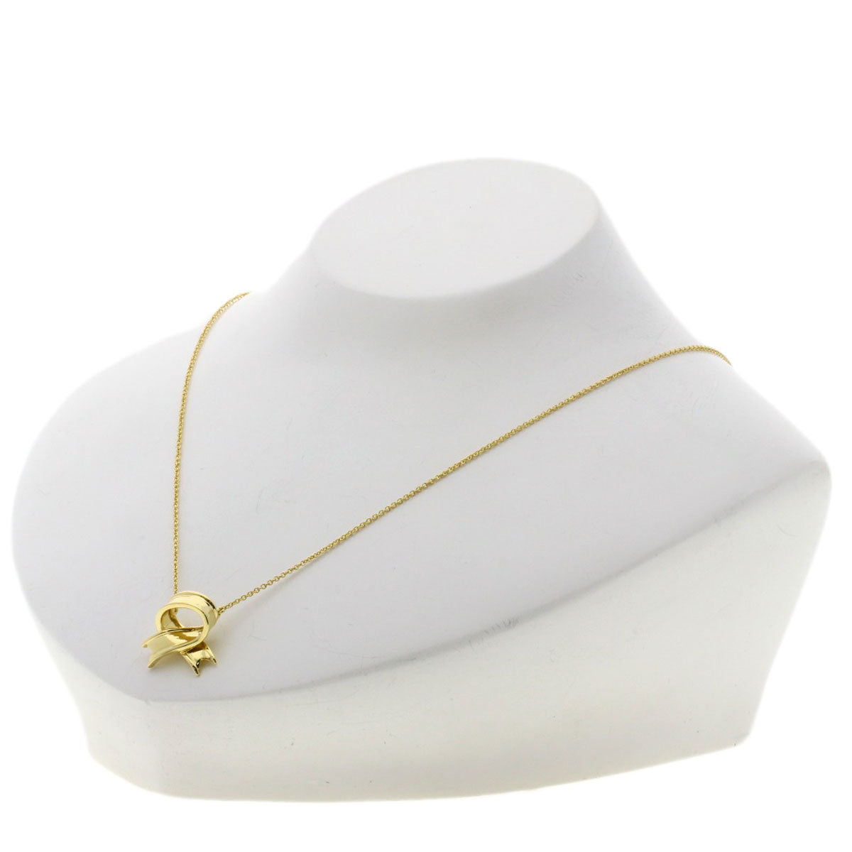 TIFFANY&Co. ribbon Necklace K18 Yellow Gold Ladies [Used]