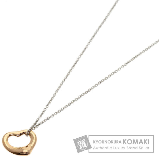 TIFFANY&Co. Open heart Necklace K18 Pink Gold K18 White GoldLadies [Used]