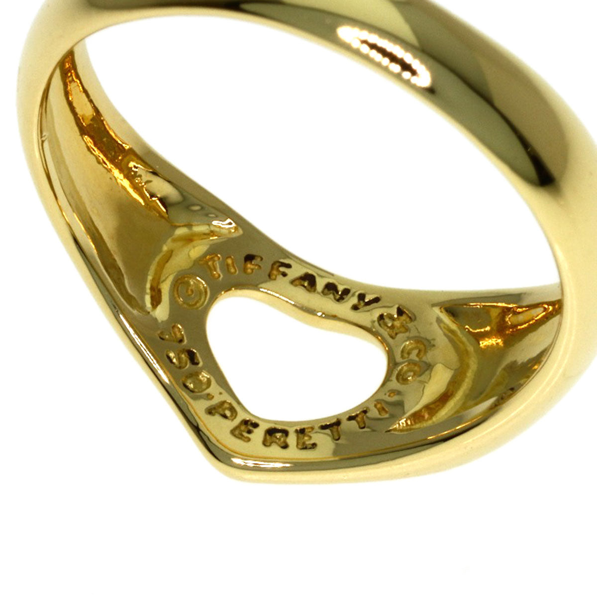 TIFFANY&Co. Open heart Ring K18 Yellow Gold Ladies [Used]