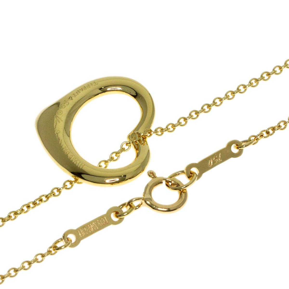 TIFFANY&Co. Open heart Necklace K18 Yellow Gold Ladies [Used]