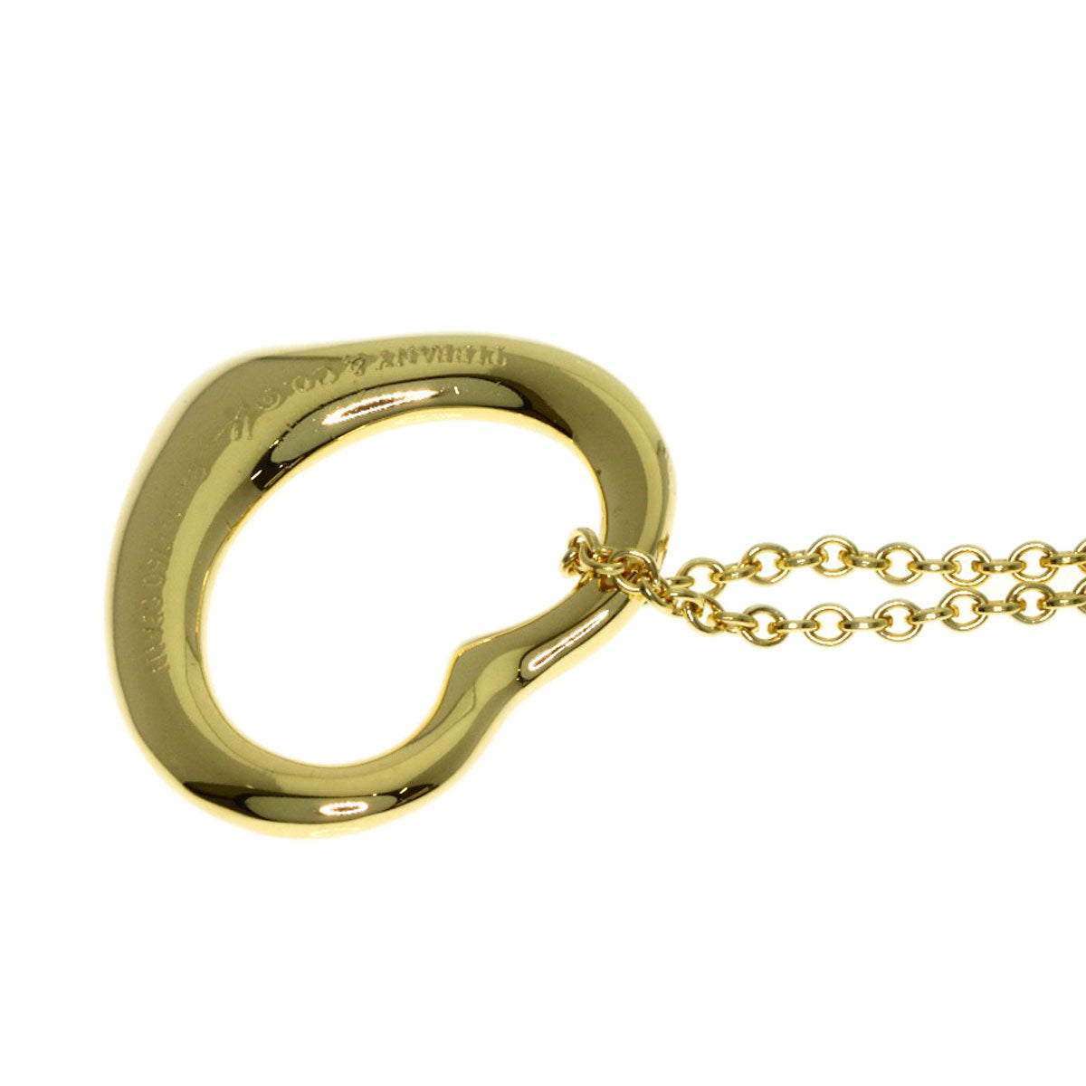 TIFFANY&Co. Open heart Necklace K18 Yellow Gold Ladies [Used]