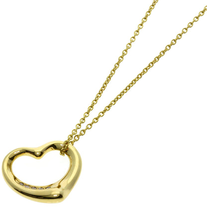 TIFFANY&Co. Open Heart 5P Diamond Necklace K18 Yellow Gold Ladies [Used]