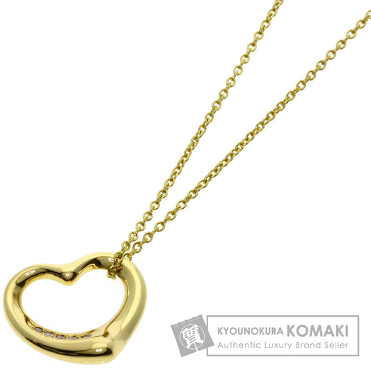 TIFFANY&Co. Open Heart 5P Diamond Necklace K18 Yellow Gold Ladies [Used]