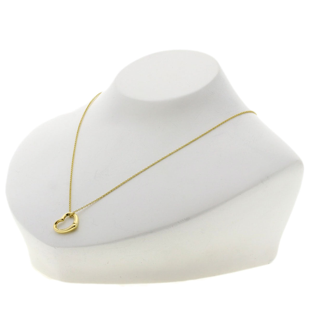 TIFFANY&Co. Open Heart 5P Diamond Necklace K18 Yellow Gold Ladies [Used]