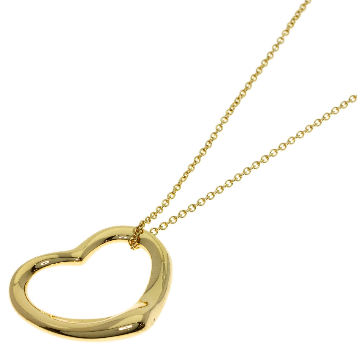 TIFFANY&Co. Open heart Necklace K18 Yellow Gold Ladies [Used]
