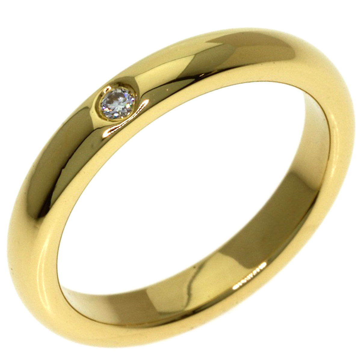 TIFFANY&Co. Stacking Band 1P Diamond Ring K18 Yellow Gold Ladies [Used]