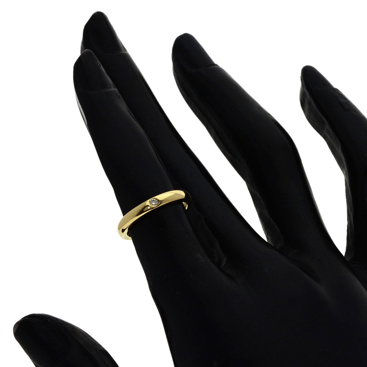 TIFFANY&Co. Stacking Band 1P Diamond Ring K18 Yellow Gold Ladies [Used]