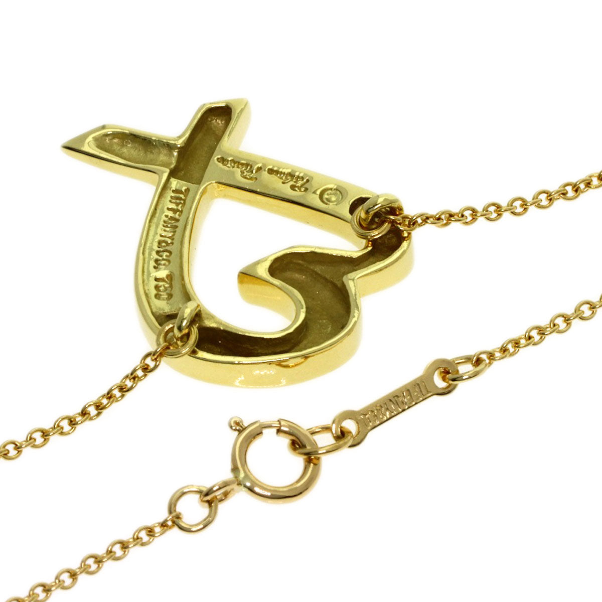 TIFFANY&Co. Loving heart Necklace K18 Yellow Gold Ladies [Used]