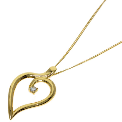 TIFFANY&Co. Leaf Heart Diamond Necklace K18 Yellow Gold Ladies [Used]