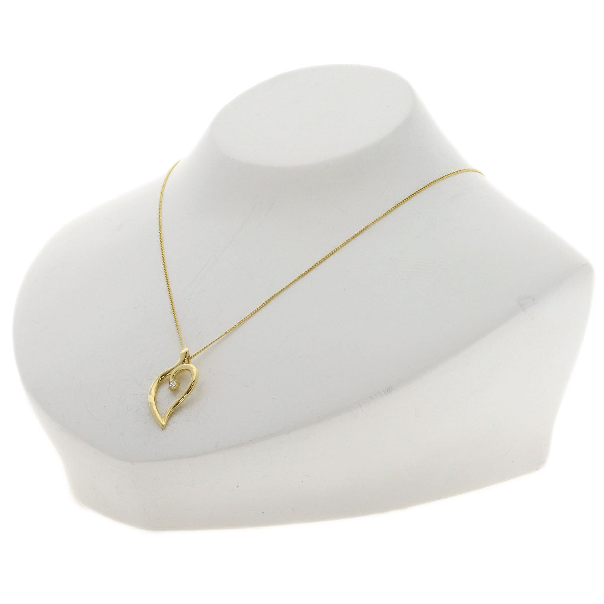 TIFFANY&Co. Leaf Heart Diamond Necklace K18 Yellow Gold Ladies [Used]