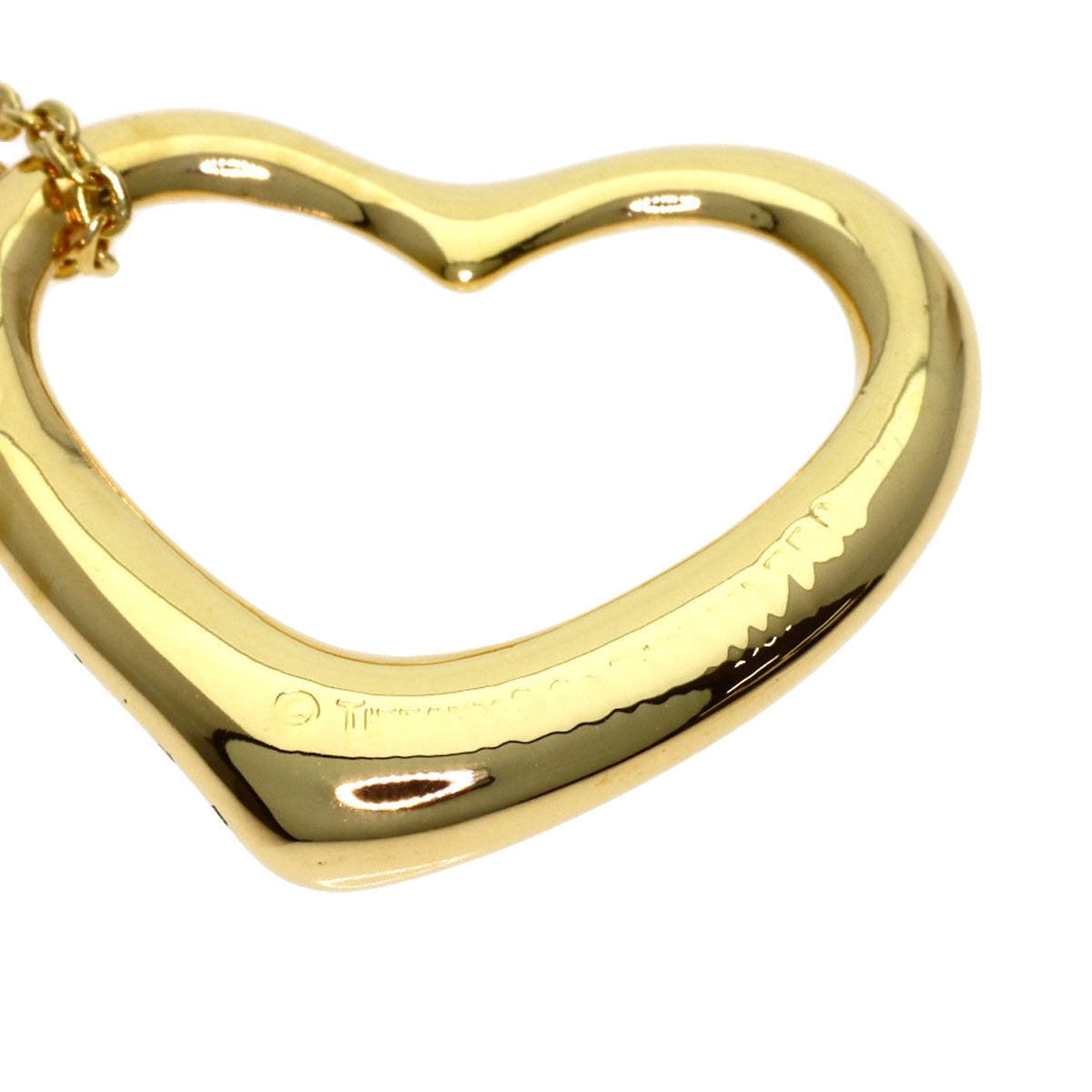 TIFFANY&Co. Open heart Necklace K18 Yellow Gold Ladies [Used]
