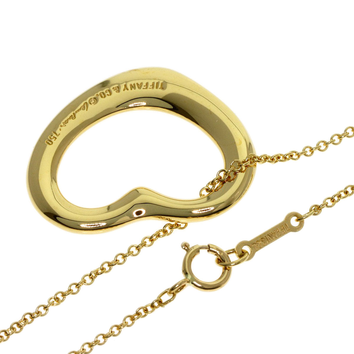 TIFFANY&Co. Open heart Necklace K18 Yellow Gold Ladies [Used]