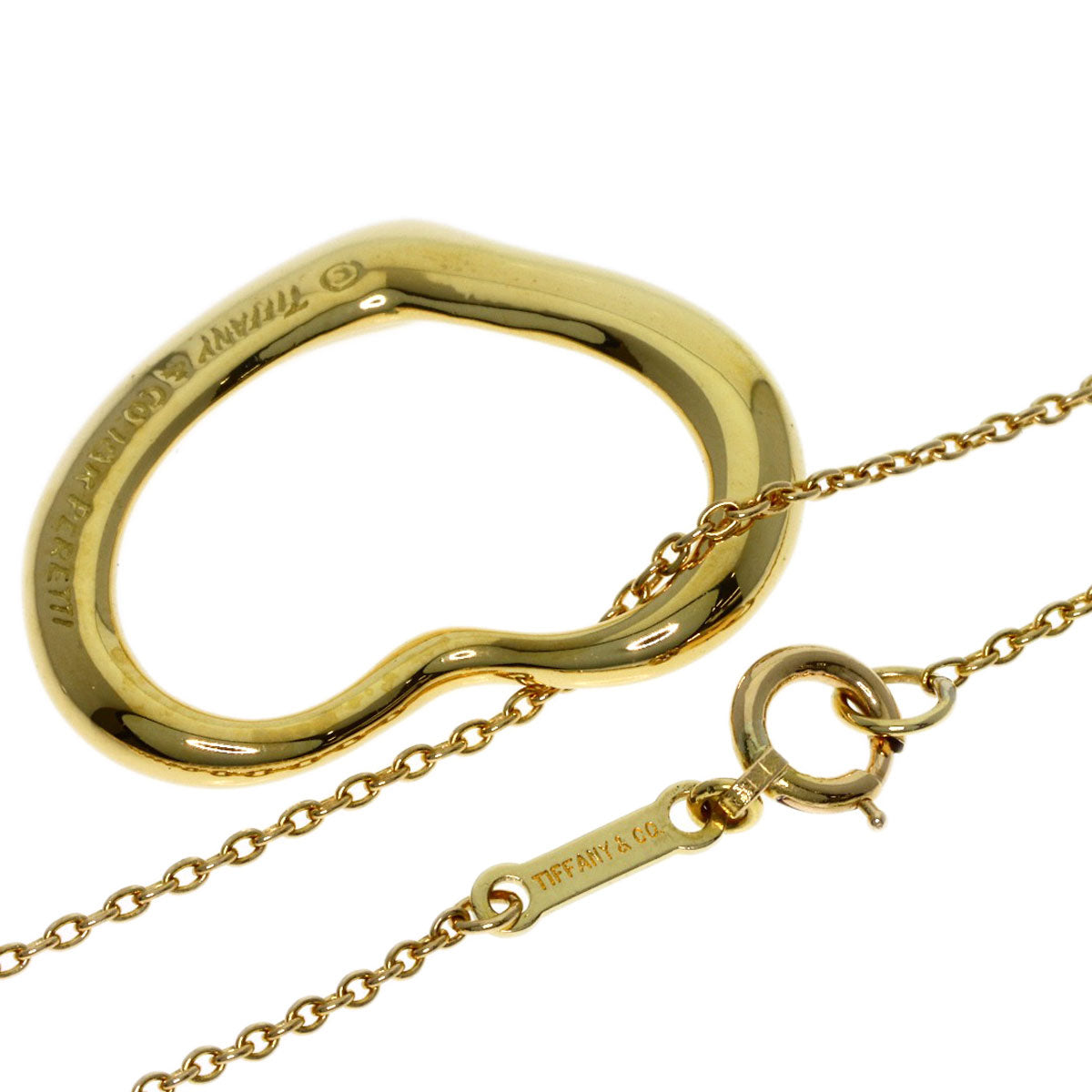 TIFFANY&Co. Open heart Necklace K18 Yellow Gold Ladies [Used]