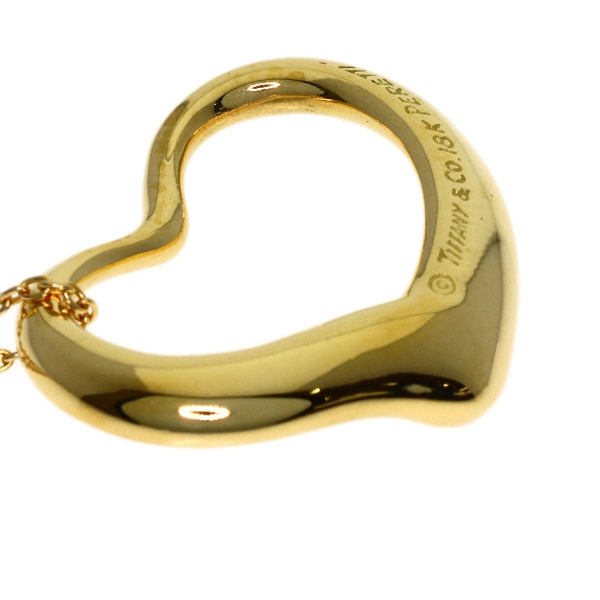 TIFFANY&Co. Open heart Necklace K18 Yellow Gold Ladies [Used]