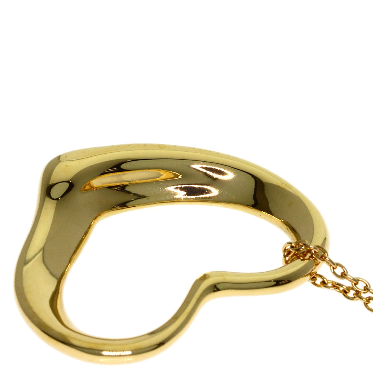 TIFFANY&Co. Open heart Necklace K18 Yellow Gold Ladies [Used]