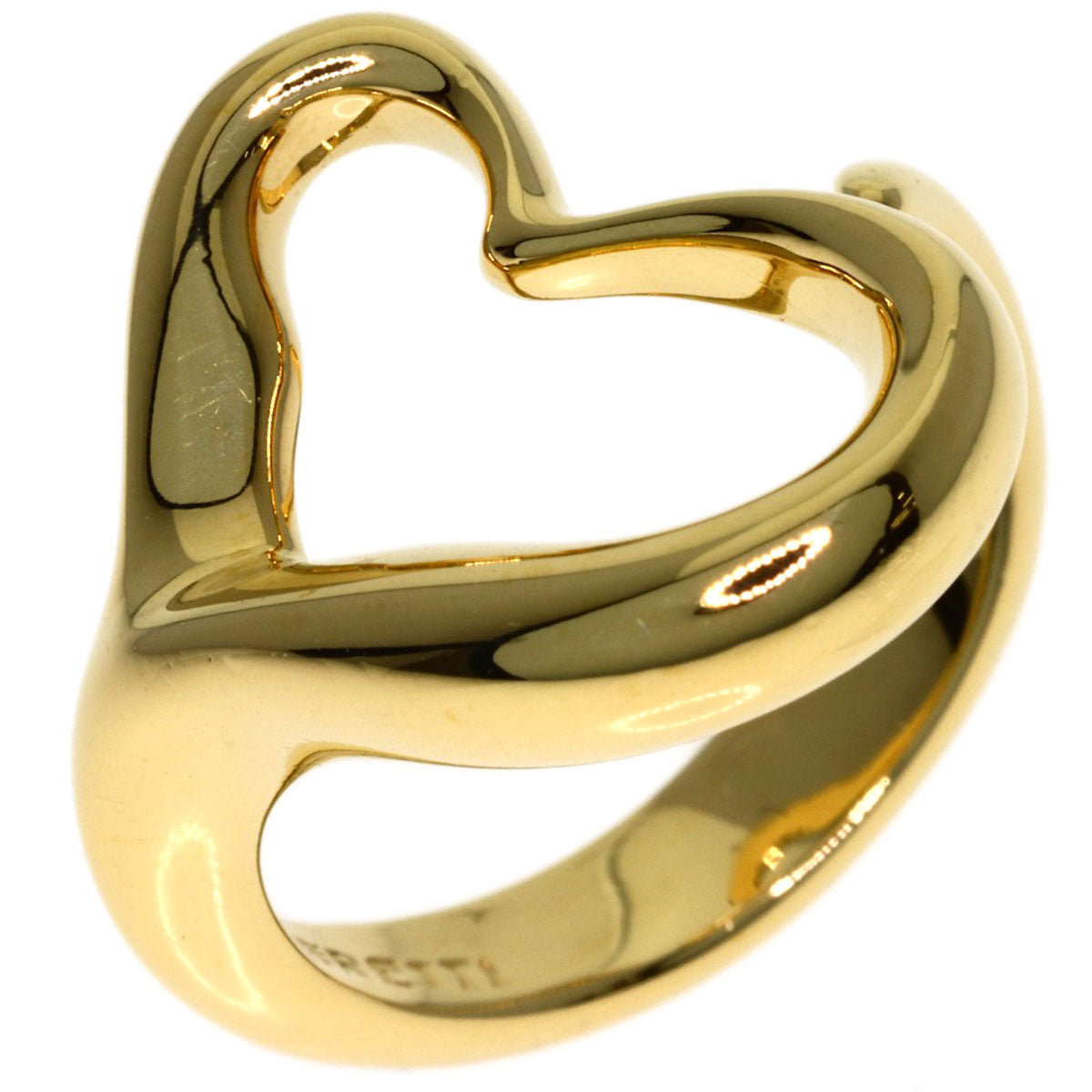 TIFFANY&Co. Open heart Ring K18 Yellow Gold Ladies [Used]