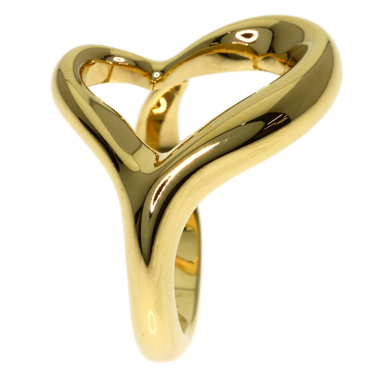 TIFFANY&Co. Open heart Ring K18 Yellow Gold Ladies [Used]