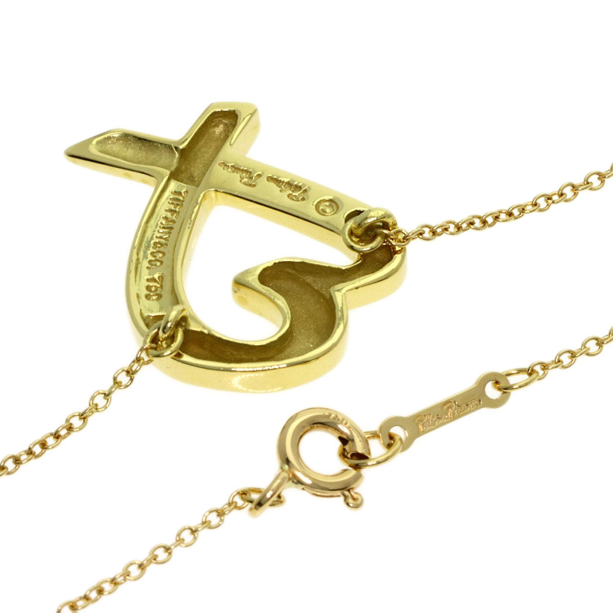 TIFFANY&Co. Loving heart Necklace K18 Yellow Gold Ladies [Used]