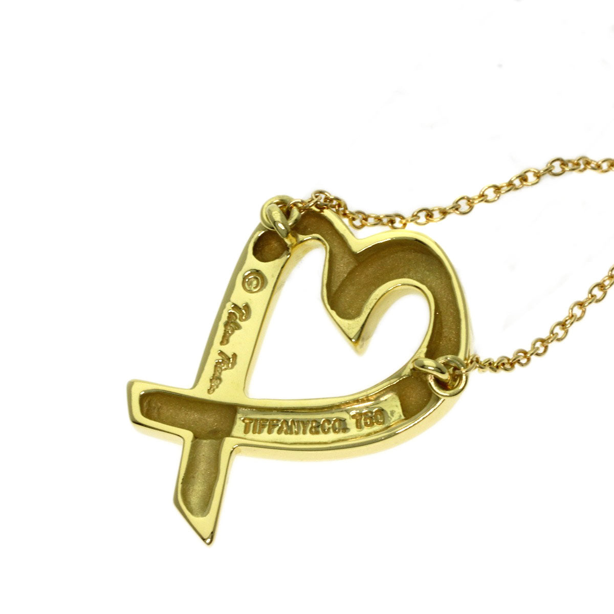 TIFFANY&Co. Loving heart Necklace K18 Yellow Gold Ladies [Used]