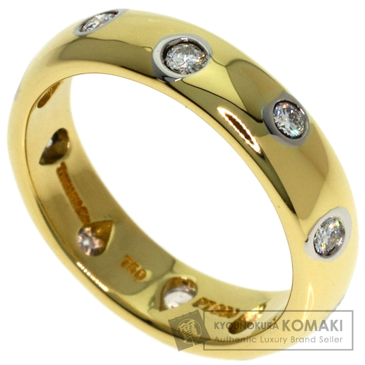 TIFFANY&Co. Dots Diamond Ring K18 Yellow Gold PT950Ladies [Used]