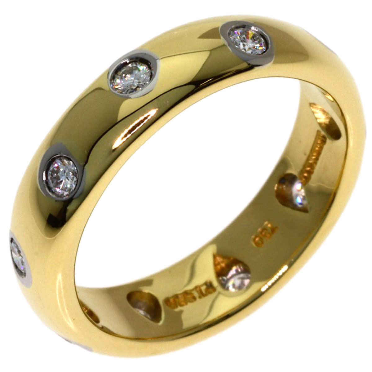 TIFFANY&Co. Dots Diamond Ring K18 Yellow Gold PT950Ladies [Used]