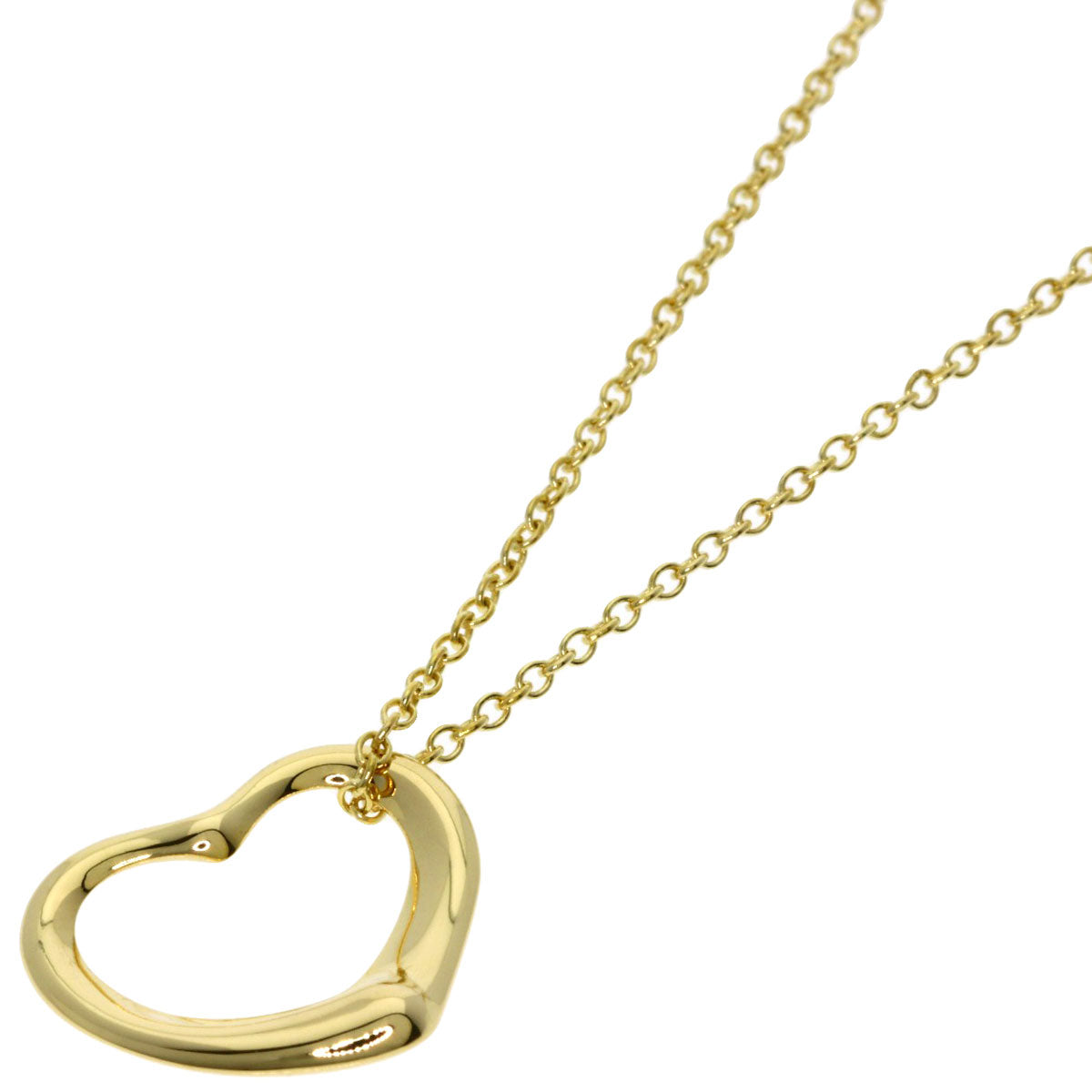 TIFFANY&Co. Open heart Necklace K18 Yellow Gold Ladies [Used]