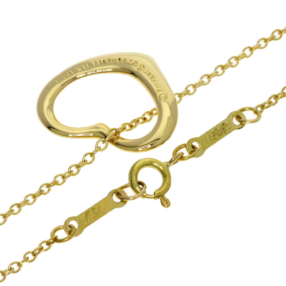TIFFANY&Co. Open heart Necklace K18 Yellow Gold Ladies [Used]