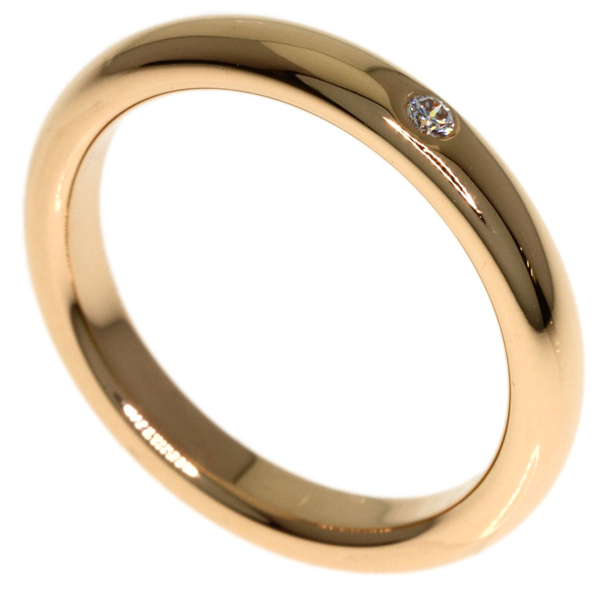 TIFFANY&Co. 1P Diamond Wedding Ring K18 Pink Gold Ladies [Used]