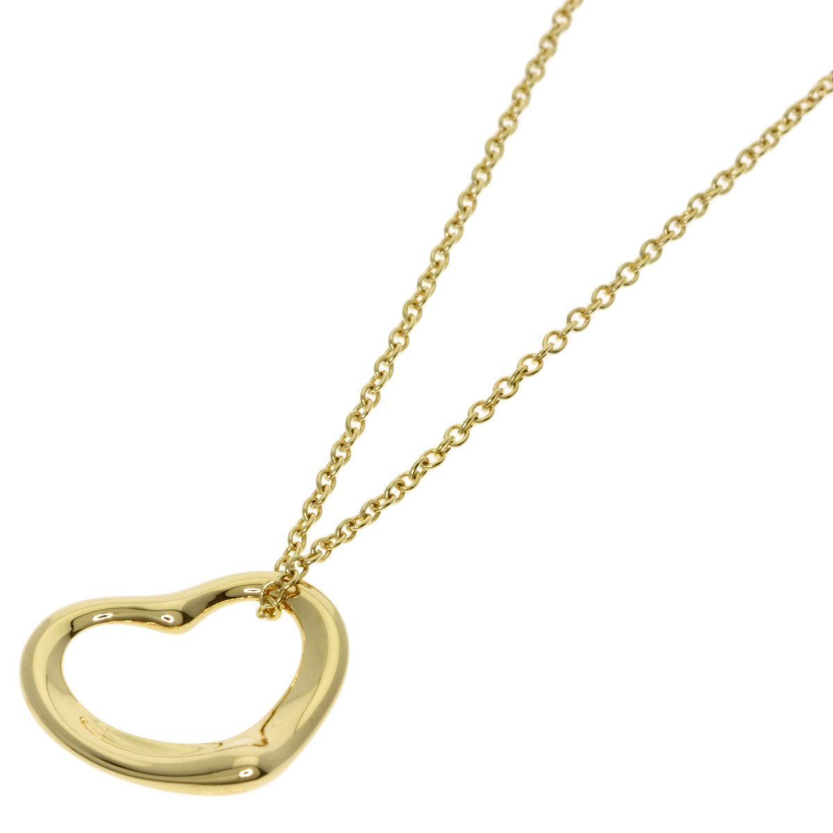 TIFFANY&Co. Open heart Necklace K18 Yellow Gold Ladies [Used]