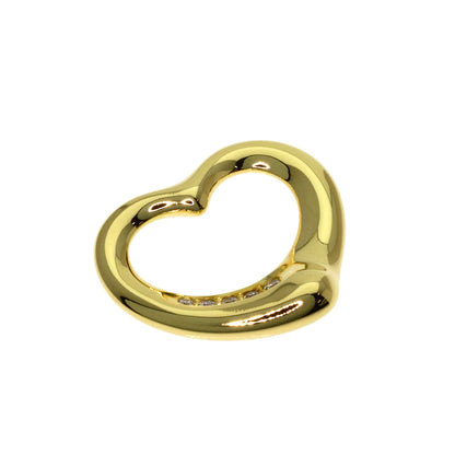 TIFFANY&Co. Open Heart Diamond Pendant top K18 Yellow Gold Ladies [Used]