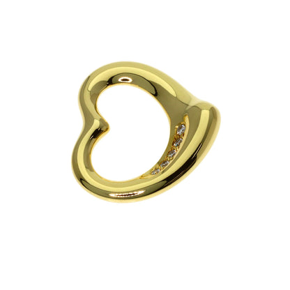TIFFANY&Co. Open Heart Diamond Pendant top K18 Yellow Gold Ladies [Used]