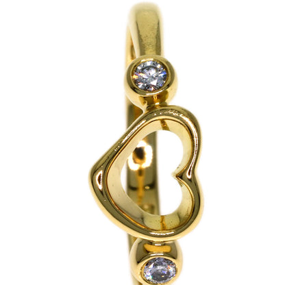 TIFFANY&Co. Open Heart 2P Diamond Ring K18 Yellow Gold Ladies [Used]