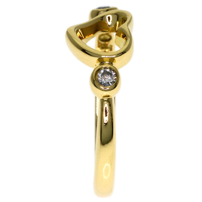 TIFFANY&Co. Open Heart 2P Diamond Ring K18 Yellow Gold Ladies [Used]