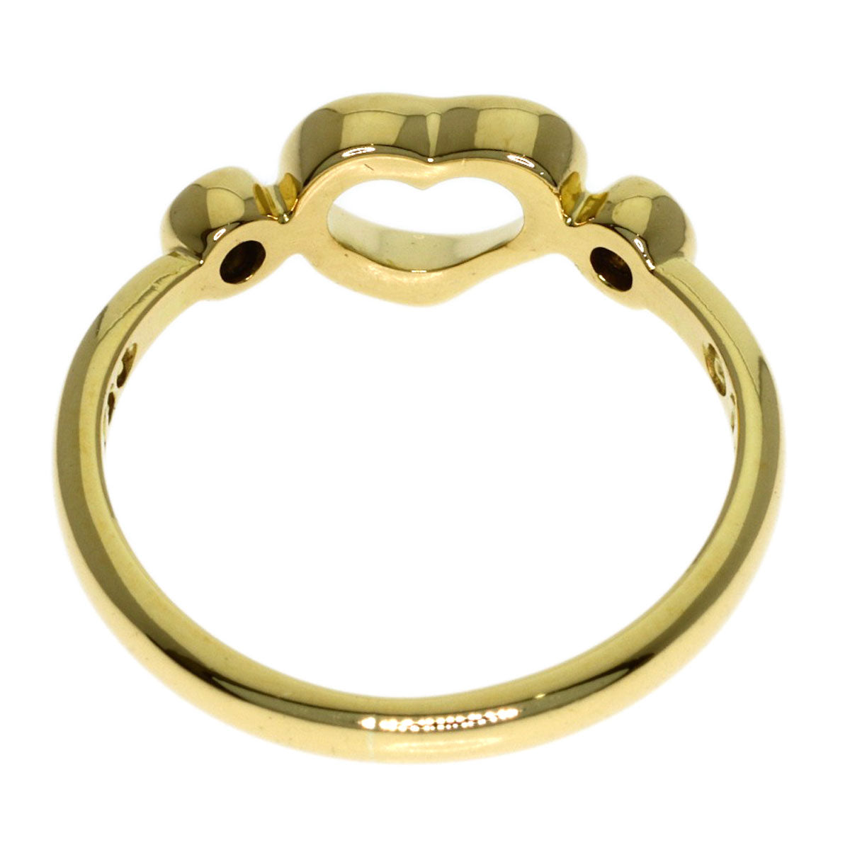 TIFFANY&Co. Open Heart 2P Diamond Ring K18 Yellow Gold Ladies [Used]