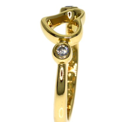 TIFFANY&Co. Open Heart 2P Diamond Ring K18 Yellow Gold Ladies [Used]