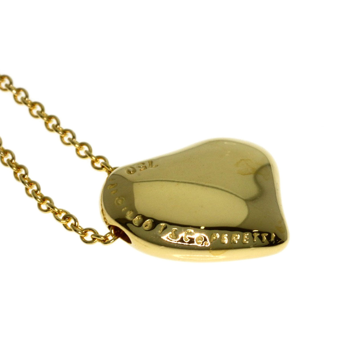 TIFFANY&Co. Full heart Necklace K18 Yellow Gold Ladies [Used]