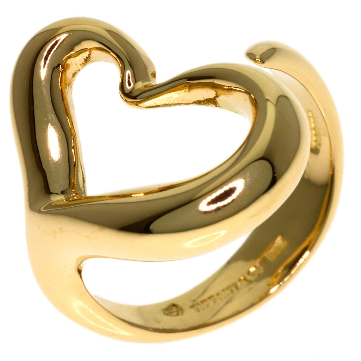 TIFFANY&Co. Open heart Ring K18 Yellow Gold Ladies [Used]