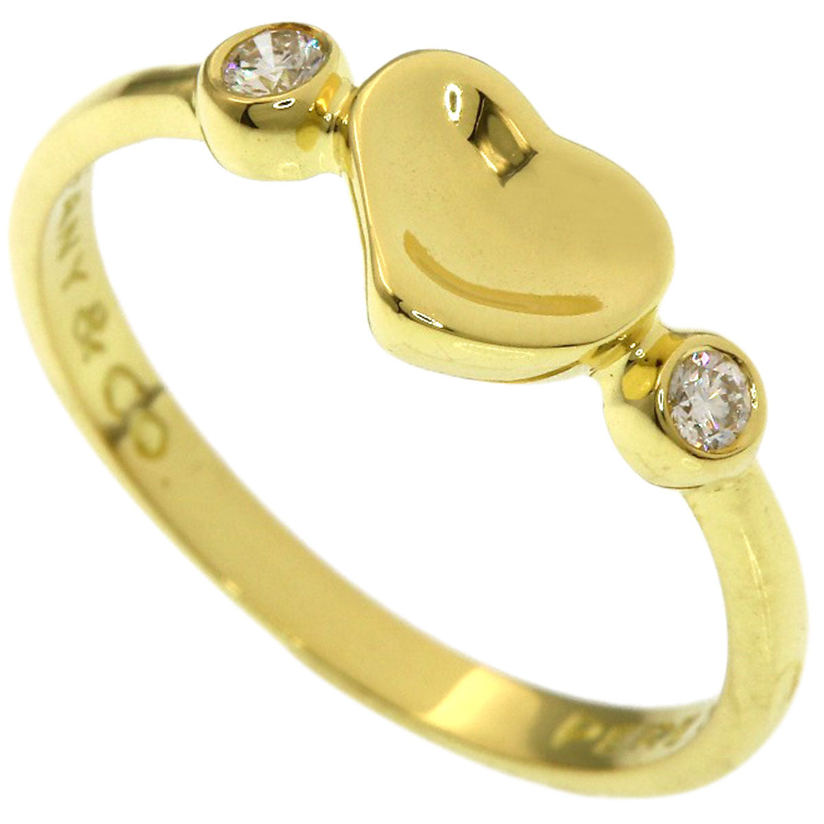 TIFFANY&Co. Full Heart 2P Diamond Ring K18 Yellow Gold Ladies [Used]