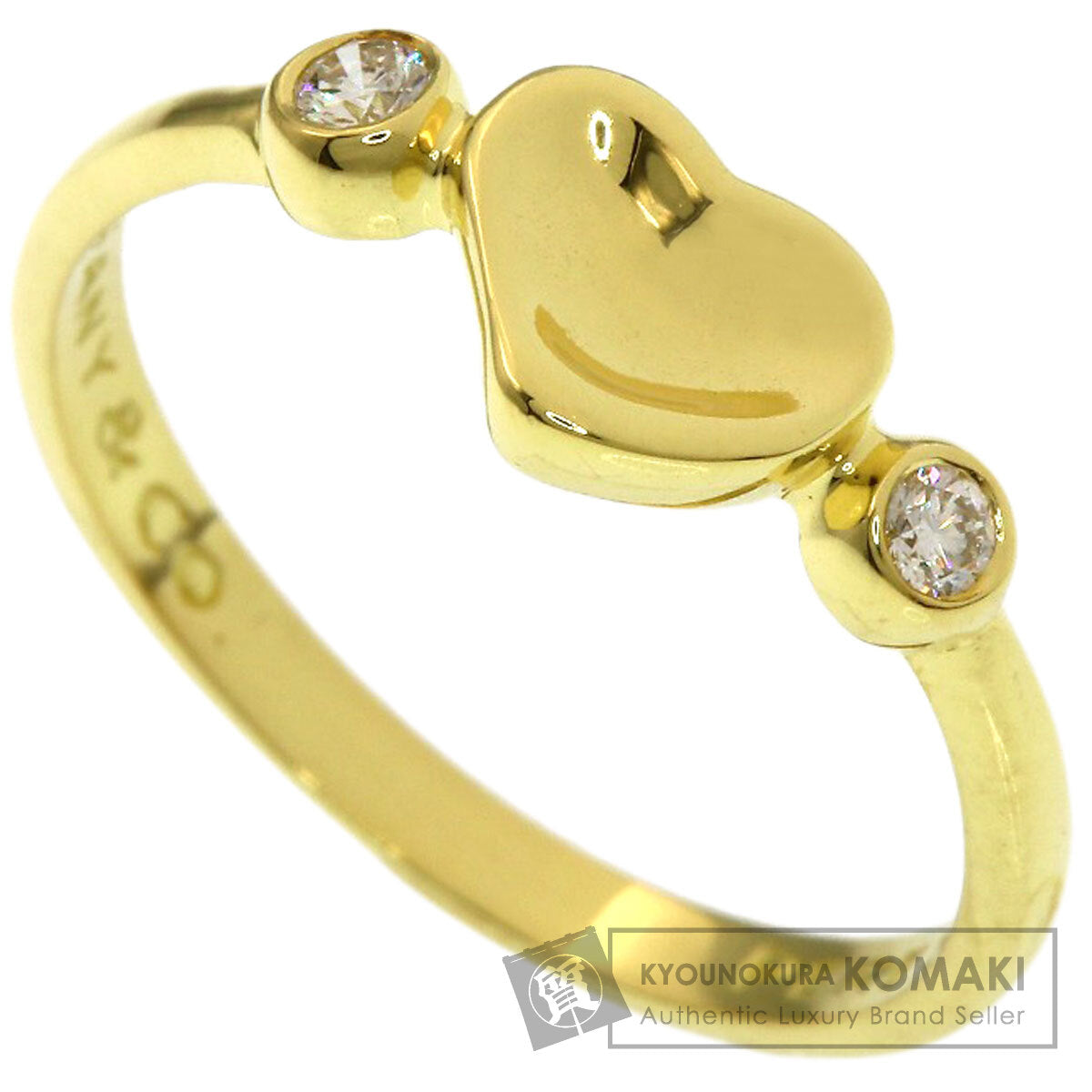 TIFFANY&Co. Full Heart 2P Diamond Ring K18 Yellow Gold Ladies [Used]