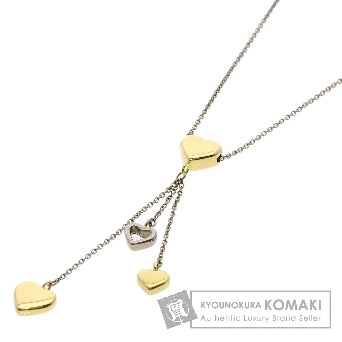 TIFFANY&Co. multi heart drop Necklace K18 Yellow Gold K18 White GoldLadies [Used]