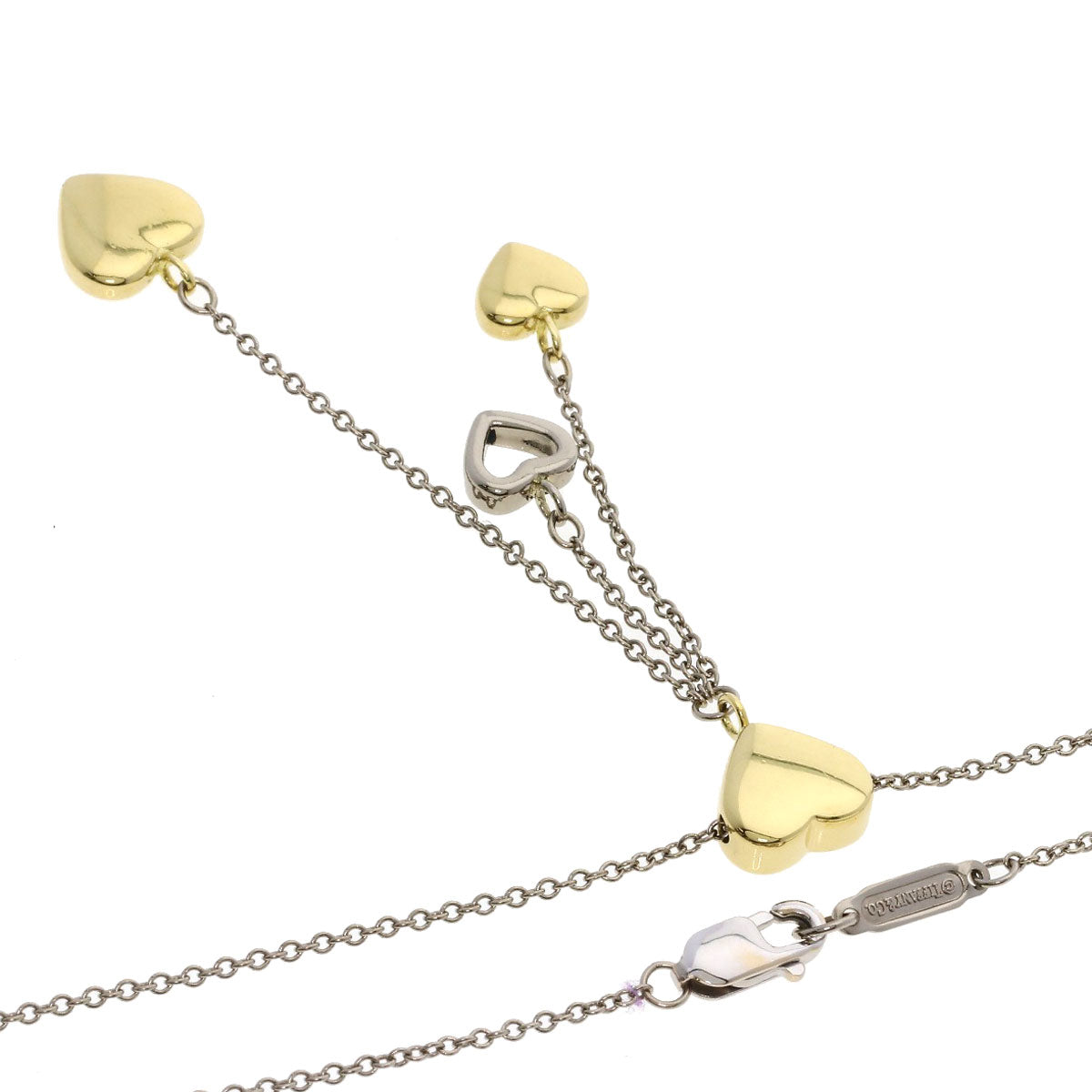 TIFFANY&Co. multi heart drop Necklace K18 Yellow Gold K18 White GoldLadies [Used]