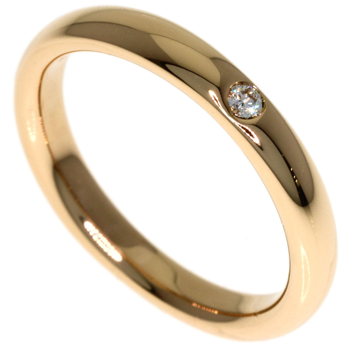 TIFFANY&Co. 1P Diamond Wedding Ring K18 Pink Gold Ladies [Used]