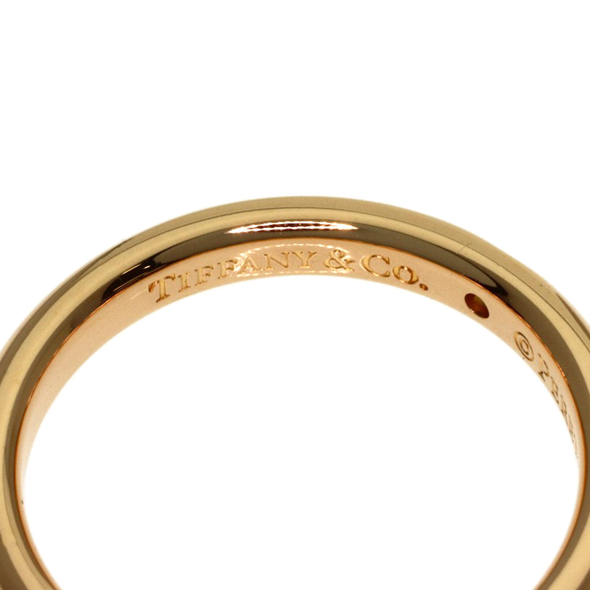 TIFFANY&Co. Stacking Band 1P Diamond Ring K18 Pink Gold Ladies [Used]