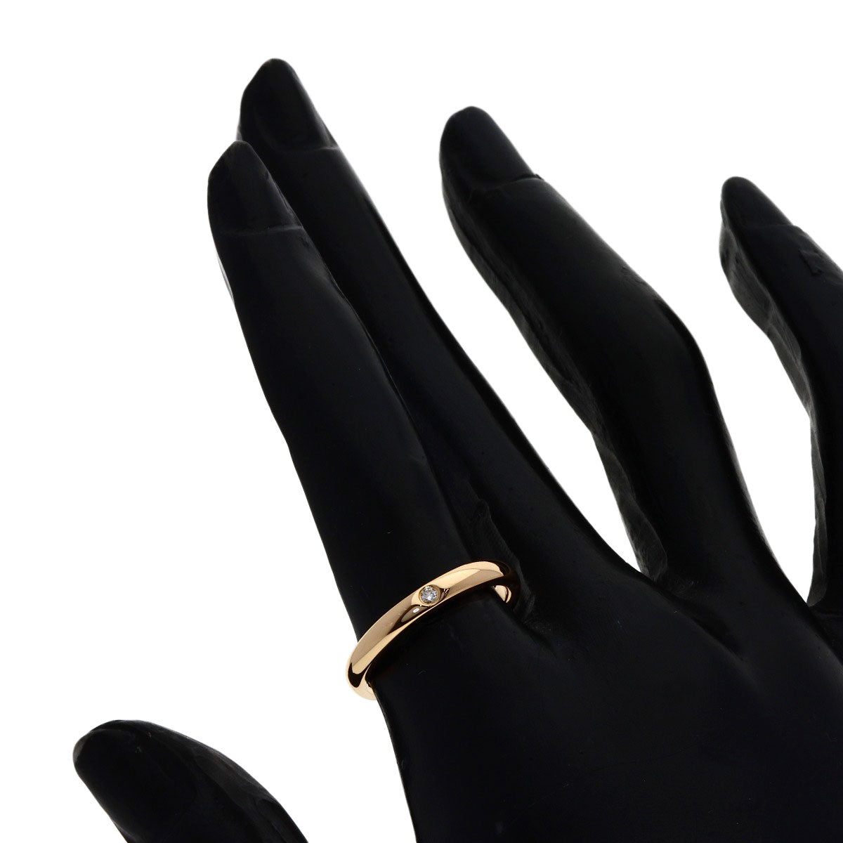 TIFFANY&Co. Stacking Band 1P Diamond Ring K18 Pink Gold Ladies [Used]