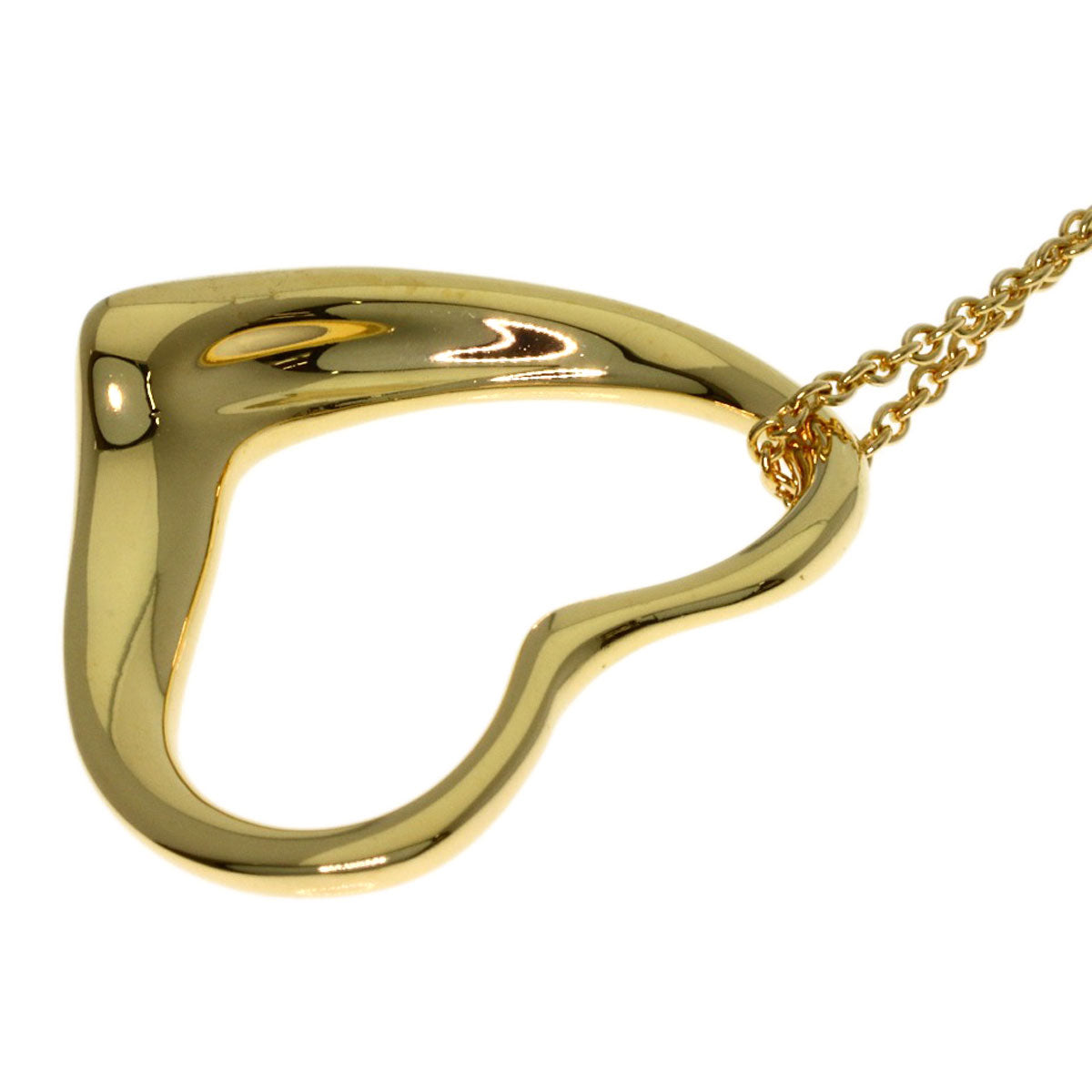 TIFFANY&Co. Open heart Necklace K18 Yellow Gold Ladies [Used]