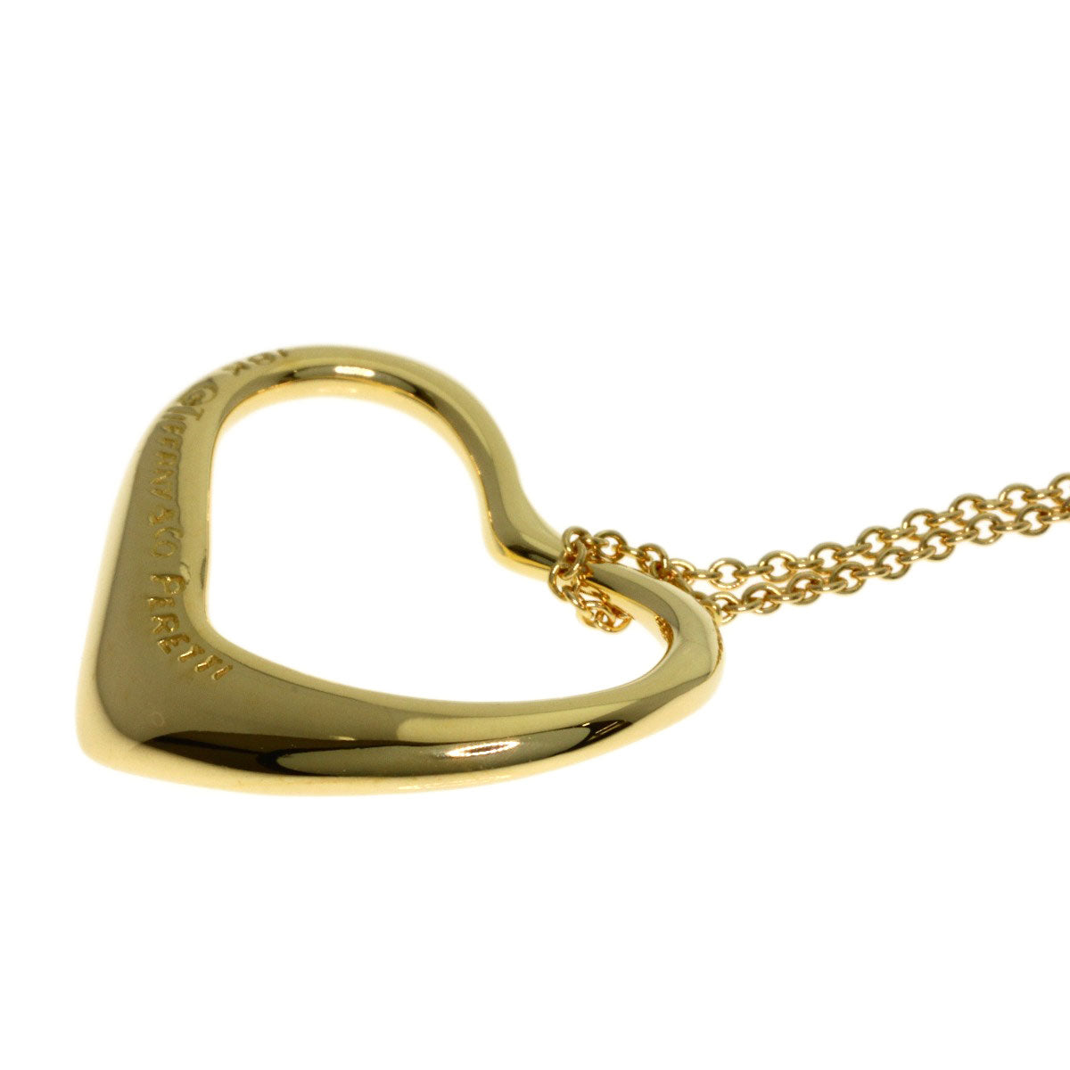 TIFFANY&Co. Open heart Necklace K18 Yellow Gold Ladies [Used]